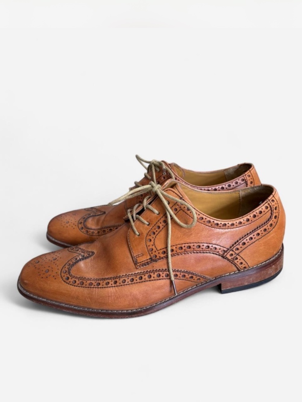 Cole Haan Men’s 9M Tan Leather Wingtip Brogues